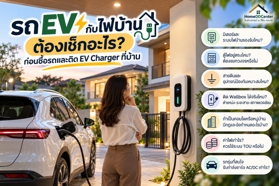 ชาร์จรถ EV ที่บ้าน, ติดตั้ง EV Charger ที่บ้าน, Wallbox, ไฟบ้านชาร์จรถ EV, มิเตอร์ไฟบ้าน รถ EV, บ้านสำหรับรถ EV